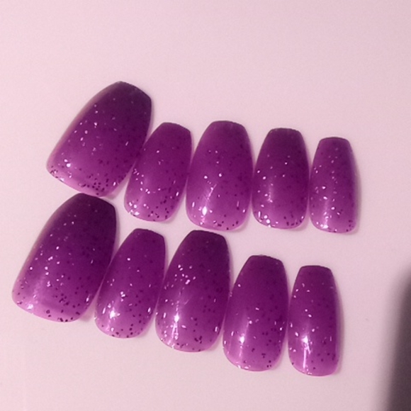 Other - Jelly glitter purple press on nails